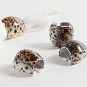 Tiger Cowrie Shell Napkin Rings, set of 6